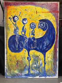 "To My Cubs" by Rimaj Sunqo Barrientos (Bolivian/American) Oil on Canvas