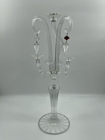 RARE Baccarat Crystal Lamp Base with Curved Lucite Arm - Mille Collection