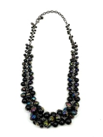 Iridescent Black Bead Necklace