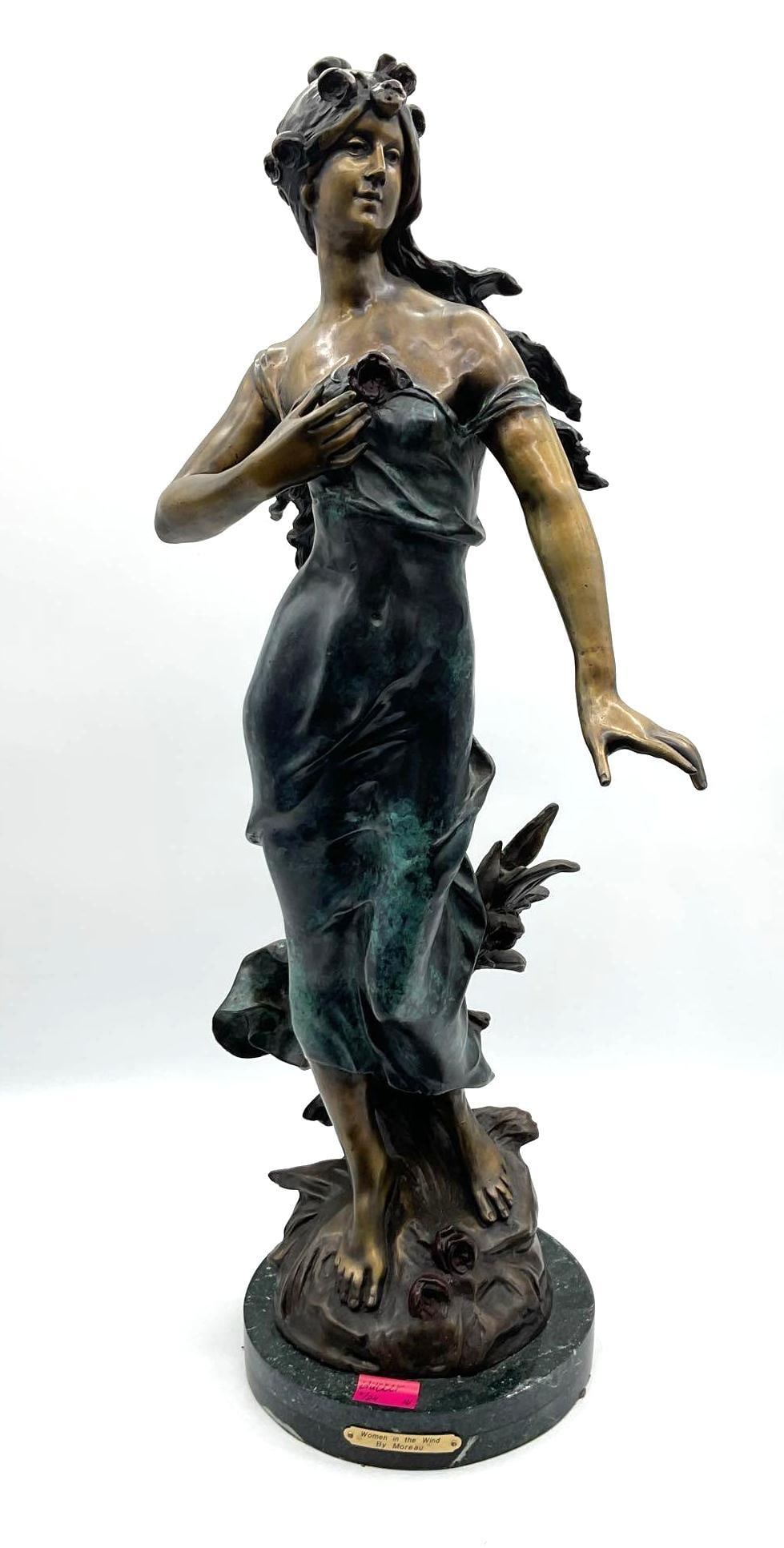 Woman in the Wind Bronze - Auguste Moreau (1 of 6)
