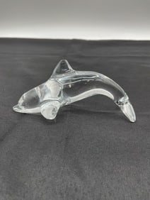 Daum France Crystal Dolphin Figurine