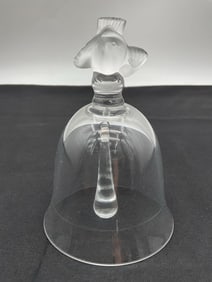 Lalique France Crystal Rooster Bell