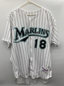 Florida Marlins #18 Pinstripe Jersey - Signed, Jeff Conine