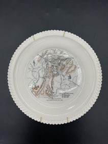 Hand-Colored Gettysburg Battlefield Map Commemorative Plate