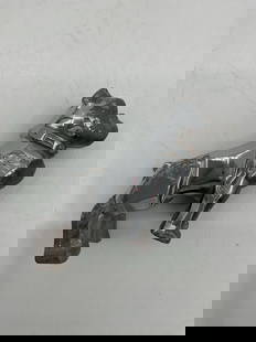 Vintage Mack Truck Bulldog Hood Ornament: Description:  Chrome-plated bulldog hood ornament by Mack Trucks, marked on the underside. Originally mounted on Mack Trucks as a symbol of durability and strength.  Dimensions: H: 4in L: 4in W: 2in