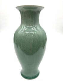 Tall Green Celadon Glazed Vase