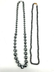 Collection of Black Beaded Costume Jewelry