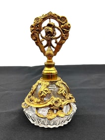 Victorian-Style Gilded Glass Perfume Bottle