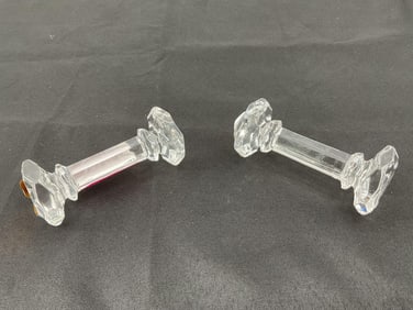Pair of Polish Hand-Cut Crystal Knife Rests by Sullivans