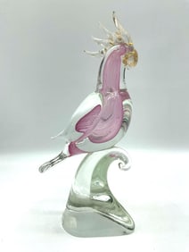 Murano Blown Glass Parrot Sculpture