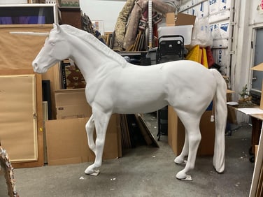 Life-Size White Unicorn Sculpture