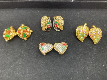 Assorted Vintage Fruit-Themed Brooch Lot