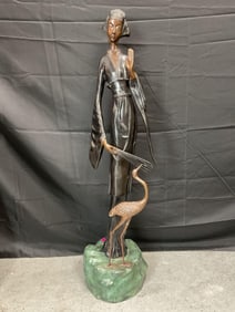 LARGE Bronze Sculpture of Asian Woman