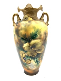 Royal Nippon Nishiki Antique Floral Ruffled Top Vase