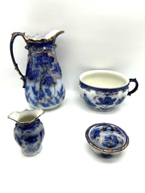 CWS Blue and White Porcelain Wash Basin Set