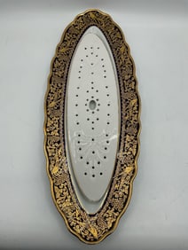 Antique Verbanum Stone Laveno Platter w/ Drainer Tray - Italy