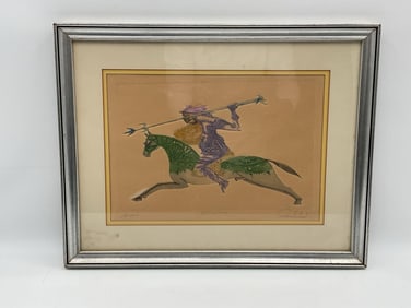 "La Ley del mas Fuerte" by Guillermo Silva Santamaria(Colombian, 1921-2007) Lithograph