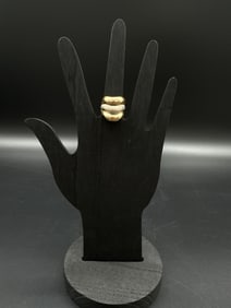 14kt Two-Tone Diamond Cut Gold Ring