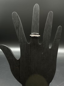 14kt Gold Ring with Diamonds and Onyx Inlay (Damaged)