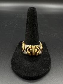 18kt Italian Flexible Gold and Diamond Ring