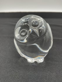 Steuben Crystal Owl Hand Cooler