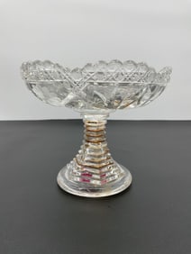 Antique Cut Crystal Compote Dish