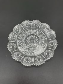 Vintage Bohemia Czech Crystal Platter - Queen Lace Hand-Cut Design