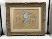 "She makes herself a face" by Roberto Matta (Chile, 1911-2002) Mixed Media