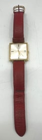 Juvenia Swiss Square Dress Watch with Date Display