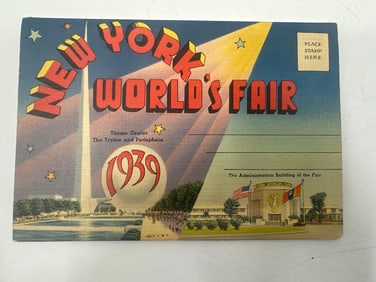 1939 New York World's Fair Accordion Postcard Booklet