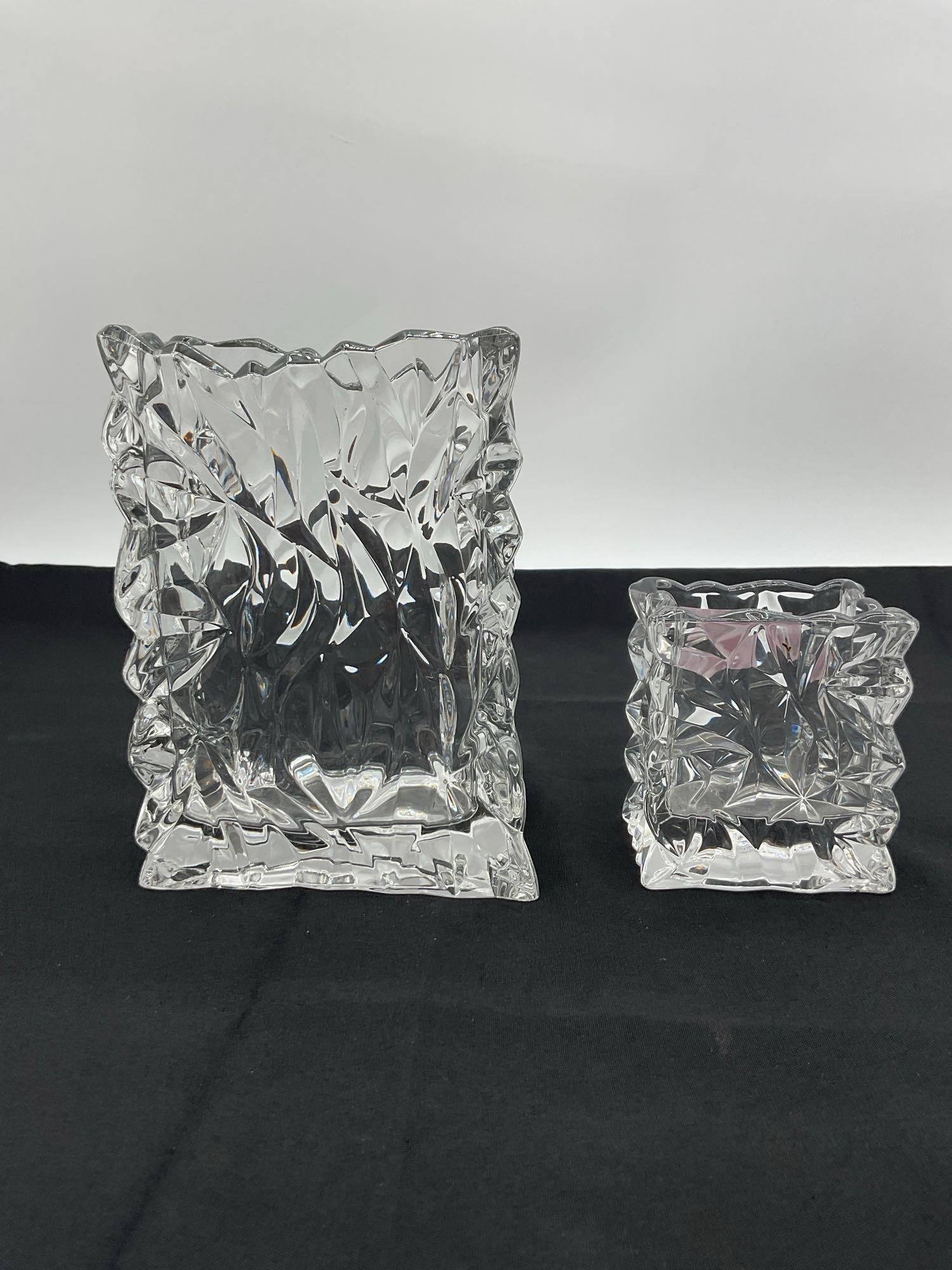 German Nordbohm Crystal Vase Green/clear