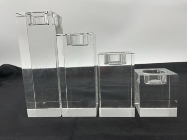 Modern Clear Glass 4-Tier Tealightcrystal Candle Holder