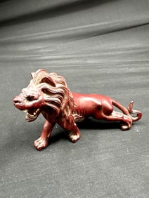 Carved Roaring Lion Figurine