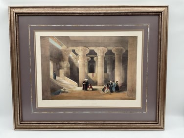 "Temple at Esneh" by David Robert (England, 1796-1864) Lithograph