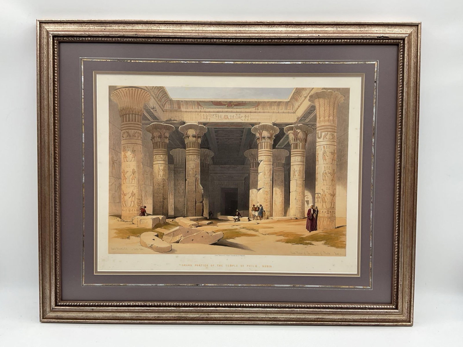 Grand Portico of the Temple of Philae, Nubia by David Roberts (England, 1796-1864)  lithograph (1 of 3)