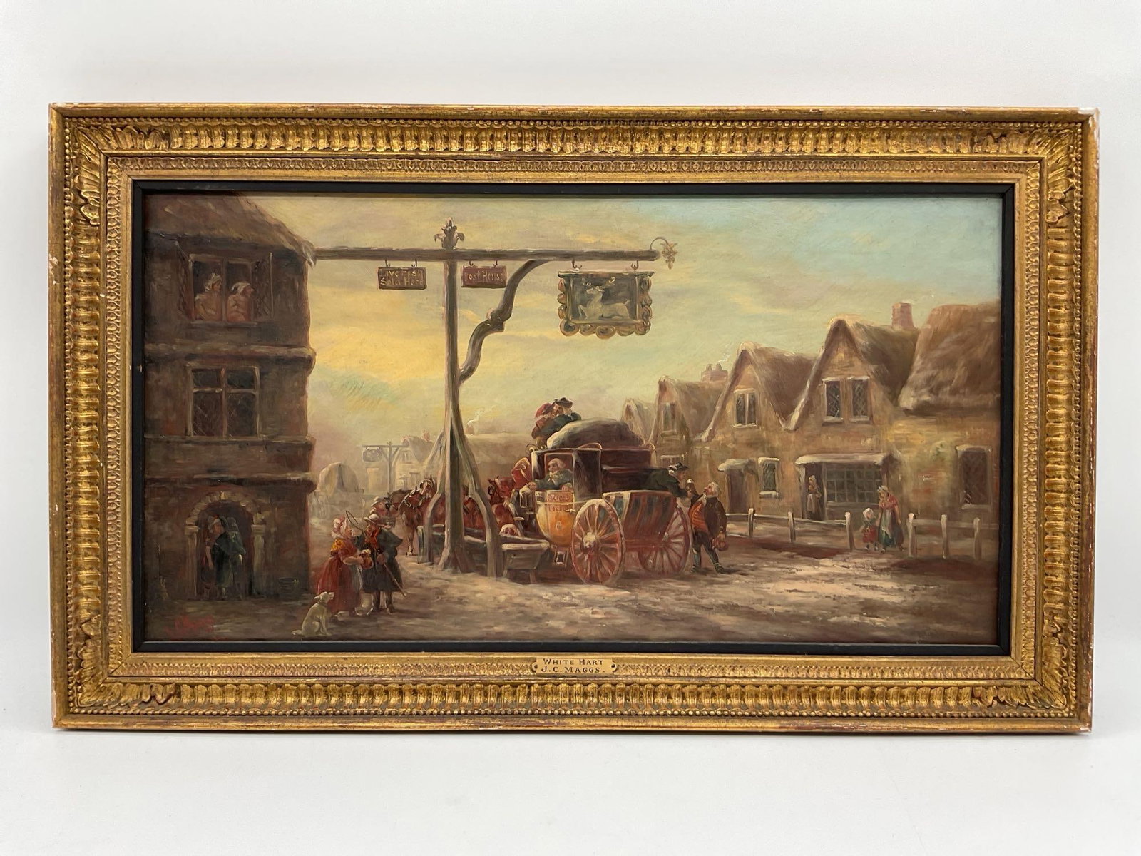 The White Hart by John Charles Maggs (English, 1819-1896) Oil on Canvas (1 of 7)