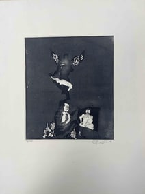 Artist and Muse with Cherubs by Uri Lifschitz ,serigraph