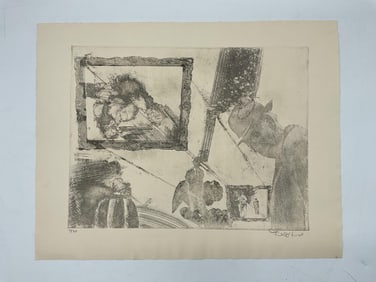Gallery Reflections,by Uri Lifschitz etching