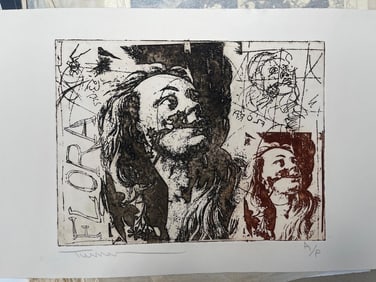 Flora – Study in Expression by Yigal Tumarkin (Israel, 1933-2015) Etching