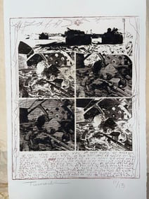 "Messengers of Peace" by Yigal Tumarkin (Israel, 1933-2015) etching