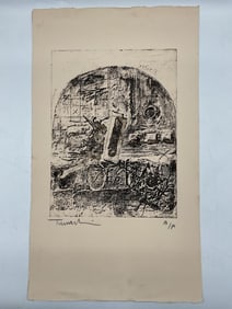 "Ruins and Relic " by Yigal Tumarkin (Israel, 1933-2015) etching