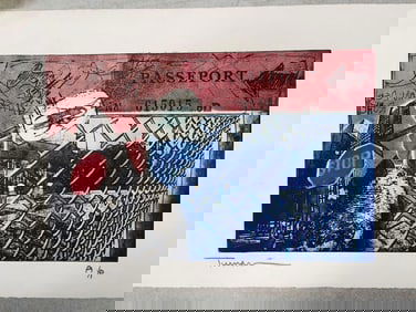 Passeport No. 615015 by Yigal Tumarkin (Israel, 1933-2015) Lithograph