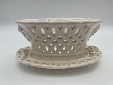 Godinger Reticulated Porcelain Bowl with Underplate