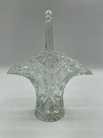 Pressed Glass Basket Vase