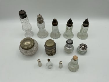 Assorted Antique Glass Vanity Bottles and Shakers