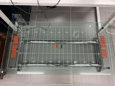 University of Miami "The U" Glass Football Field Table