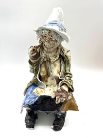 Seated Woman with Pipe, Signed, Artist Unknown