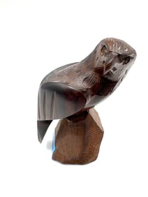 Hand-Carved Ironwood Hawk by Seri Indian Artisan