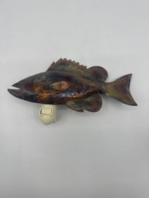 Handcrafted Metal Fish Night Light by Jenkins