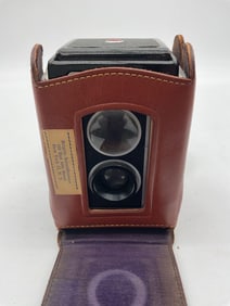 Kodak Duaflex II camera with leather case